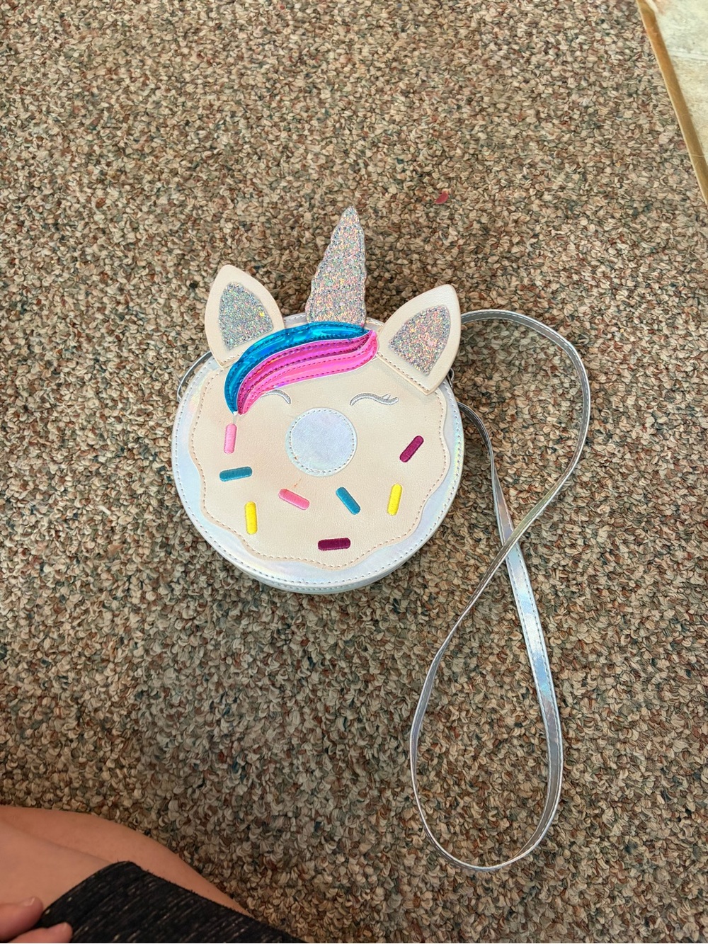 Kids Unicorn Donut Crossbody Bag - Silver